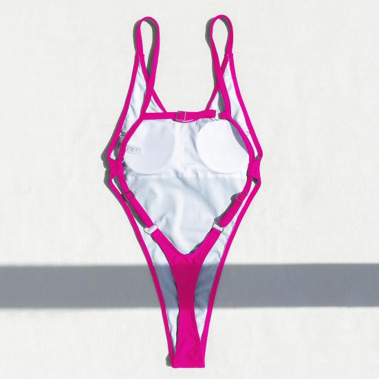 Women Sexy Monokini V-Neck Sleeveless Swimsuit Backless Design Figure-Enhancing Fit One-piece Bikini