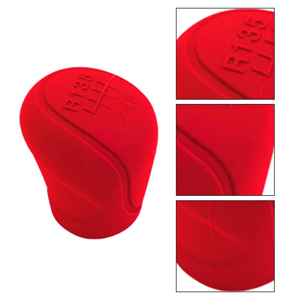 6-speed Car Silicone Gear Shift Knob Cover Gear Shift Non-Slip Grip Handle Protective Covers Manual Car Interior Accessories