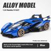 1/24 Lambo V12 GT Metal Vehicle Alloy Sport Car Diecast Car Model Sound and Light Toy Computer Desktop Ornament Collection Gift