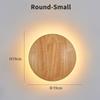 Simple style wooden craft LED wall lamp  round oval shape with light source wall-mounted indoor lighting simple style Simplicity