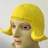 Comfortable To Wear Latex Mask Short Bob Rubber Colorful Hair Hats Novelty Overhead Masks  Festival