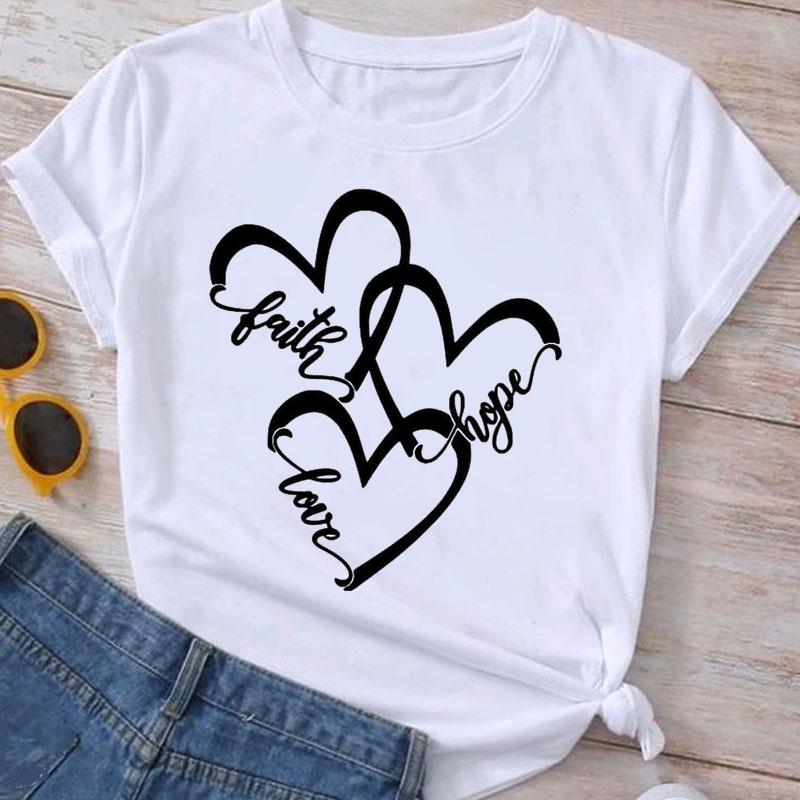 Fashion Clothes Summer Spring Flower 90s Tee Ladies Cartoon Clothing Short Sleeve Graphic T Shirt Women T-shirt Female Top