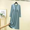 Women's Modal Long Sleeve Swing Dress with Chest Pads - Plus Size Casual for Spring, Summer, Autumn