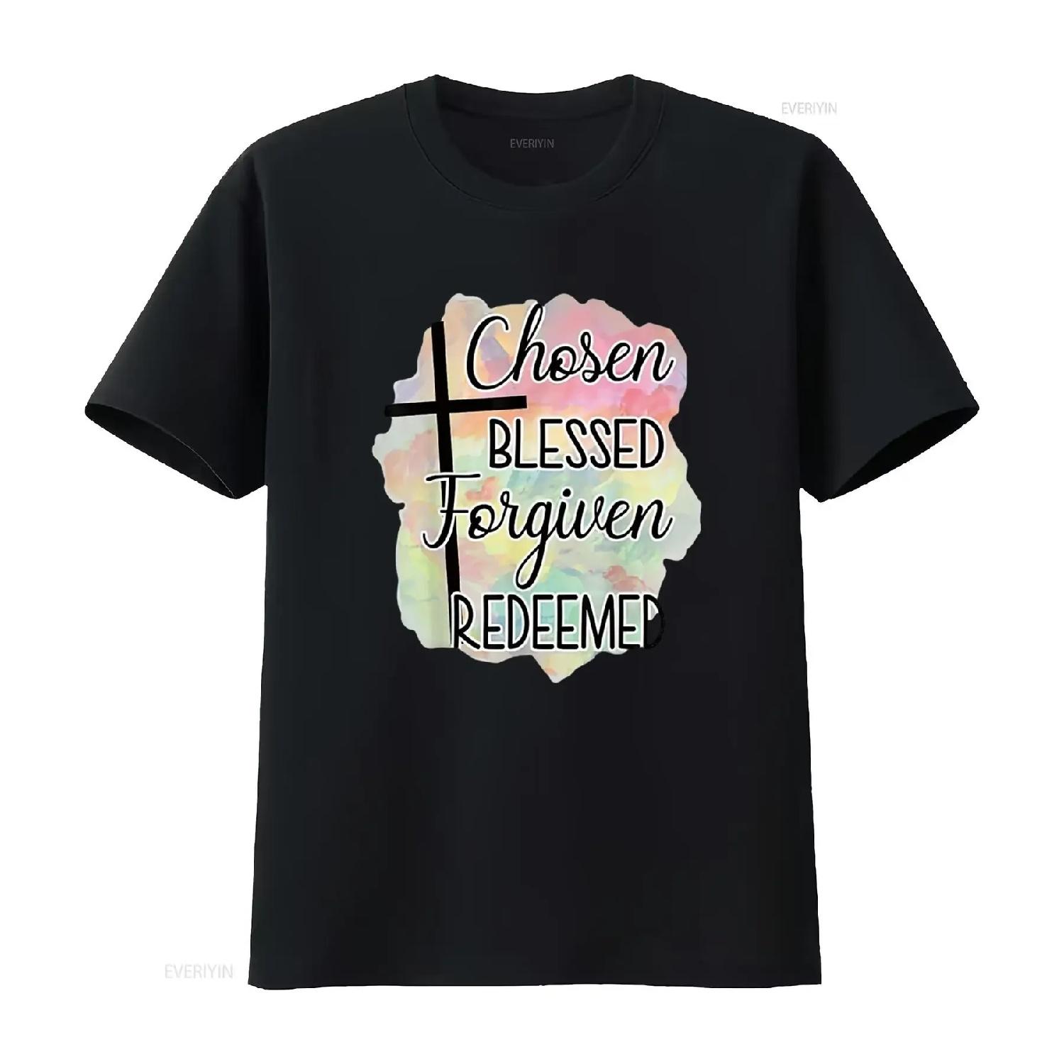 

Chosen Redeemed Christian Quote Cross Religious Womens T Shirt White Medium vintage Washed designer clothes XXXXXL чорний