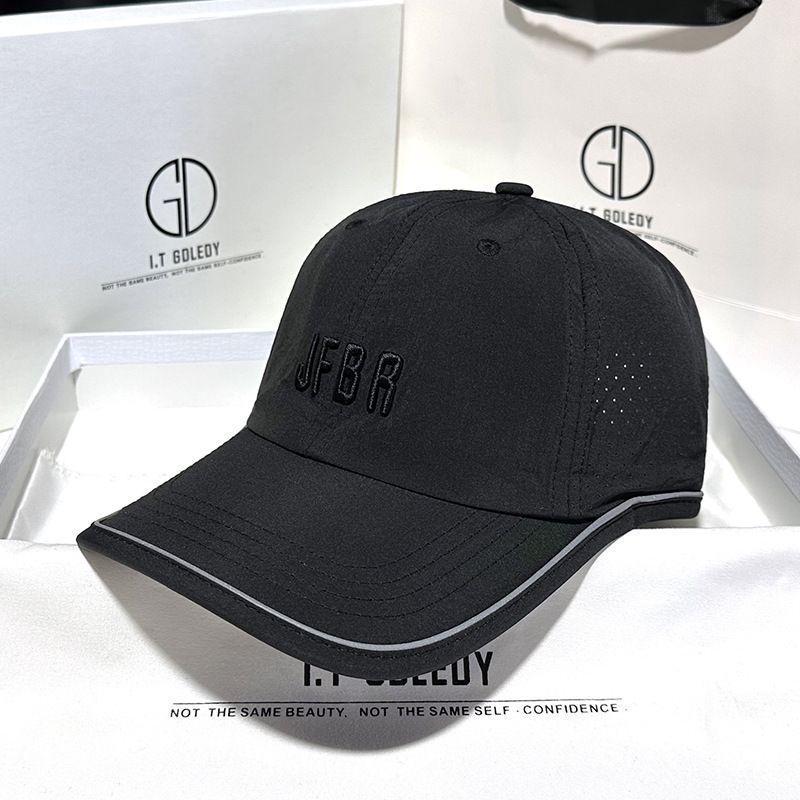 

Thin Breathable Sun Hat Travel Running Letters Internet Celebrity Casual Sun-Proof Sun Hat Quick-Dry Baseball Cap Men and Women Black Adjustable