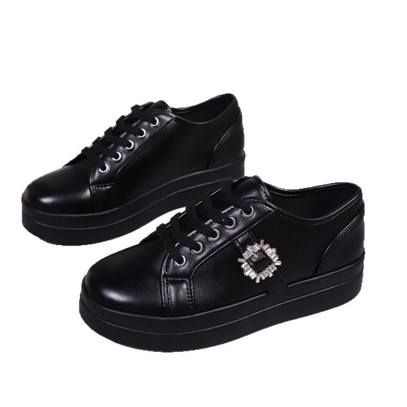 Women's Wide Width Rhinestone Sneakers, Lace-Up Casual Skate Shoes, European Style Wholesale Flats for Women