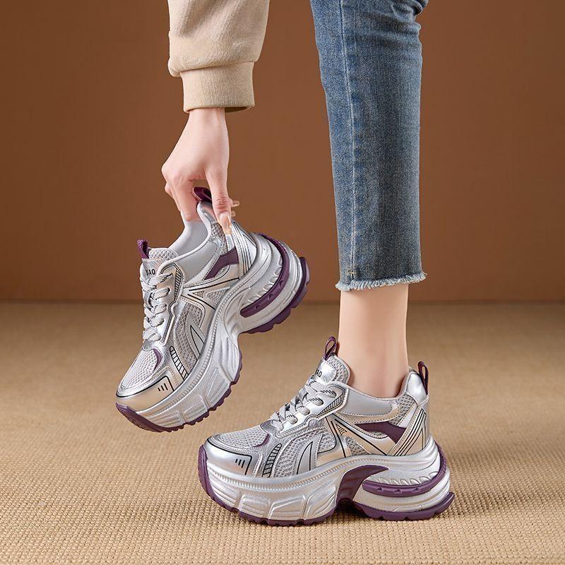 Daddy shoes super fire 22 spring and autumn new retro mesh sneakers small thick soles increase