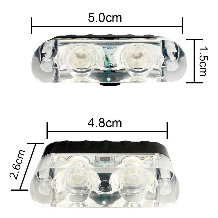 4 In 1 2 LED Vehicle Clip Signal Light Universal Car Front Grille Emergency Strobe Light Police Flashing Warning Lamp DIY Accessories