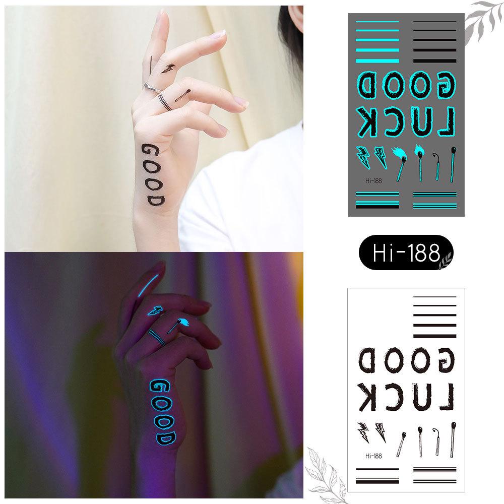 Ricalon Blue Luminous Love Couple Finger Tattoo Stickers