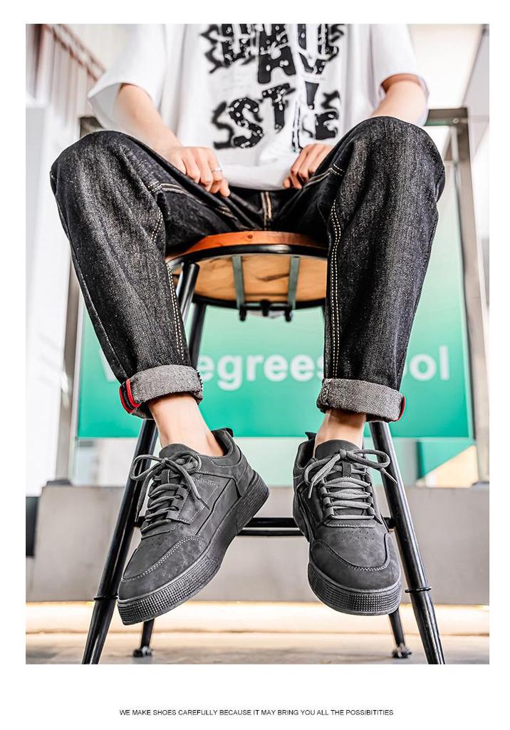Men's Breathable Korean Style Casual Sports Sneakers - Trendy Spring/Summer Footwear
