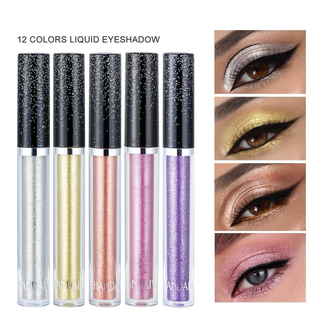 12 Color Single Diamond Liquid Eye Shadow Psychedelic Pearl Shiny Eye Shadow Lying Silkworm Tear Makeup