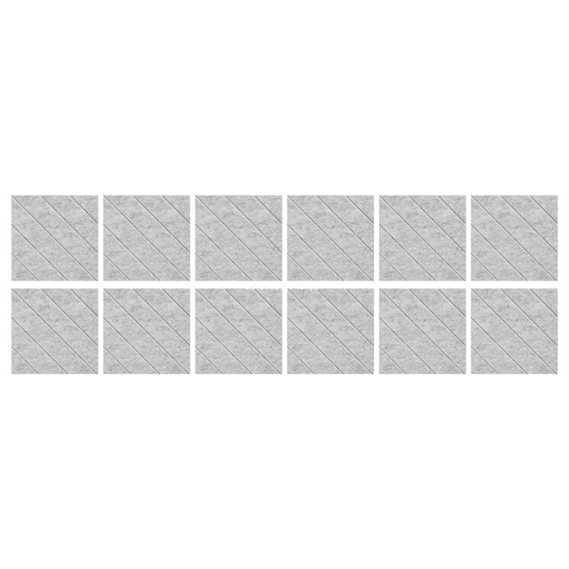 12 Pieces Acoustics Foam Wall Panels Flame Retardant Sound Absorption Tiles Polyester Texture for Nurseries and Dropship