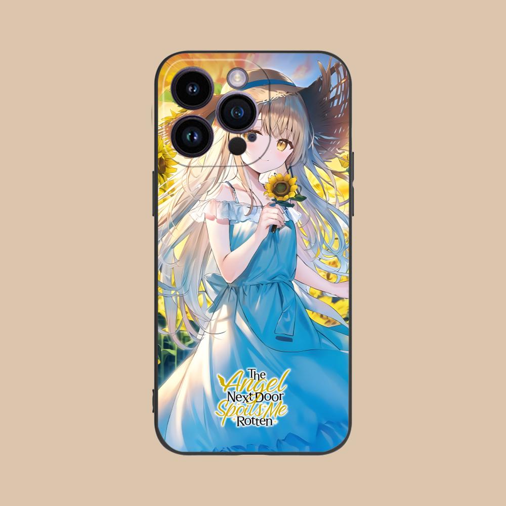 Angel Mahiru Shina Anime Phone Case for iPhone 16 15 14 13 12 11 X XR XS 8 7 Pro Max Plus Mini Colored Luxury Smartphone Pretty