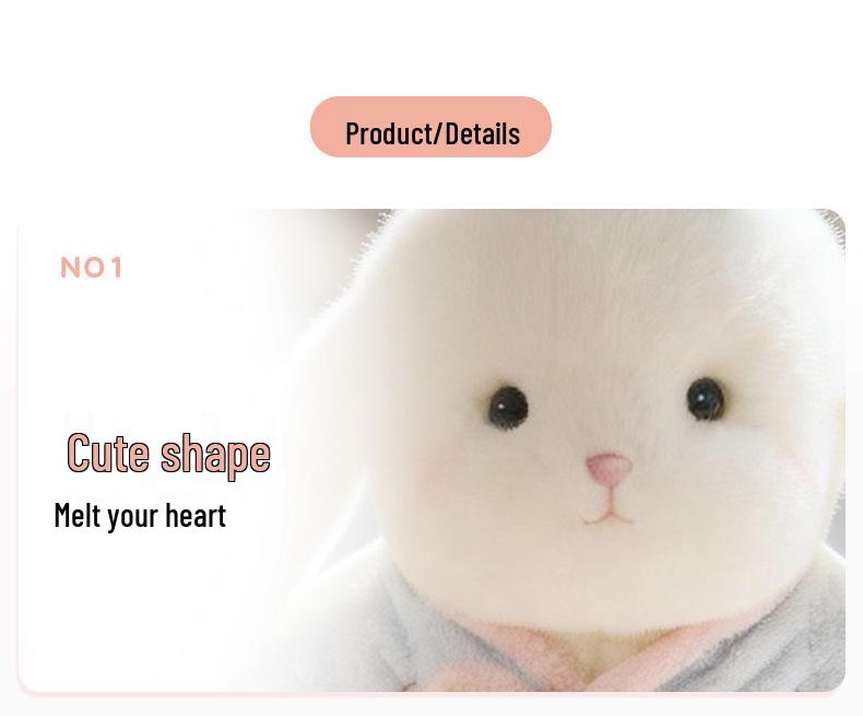 Lop-Eared Bunny Plush Toy Bathrobe Series: Cute Sleep Hug Doll for Girls