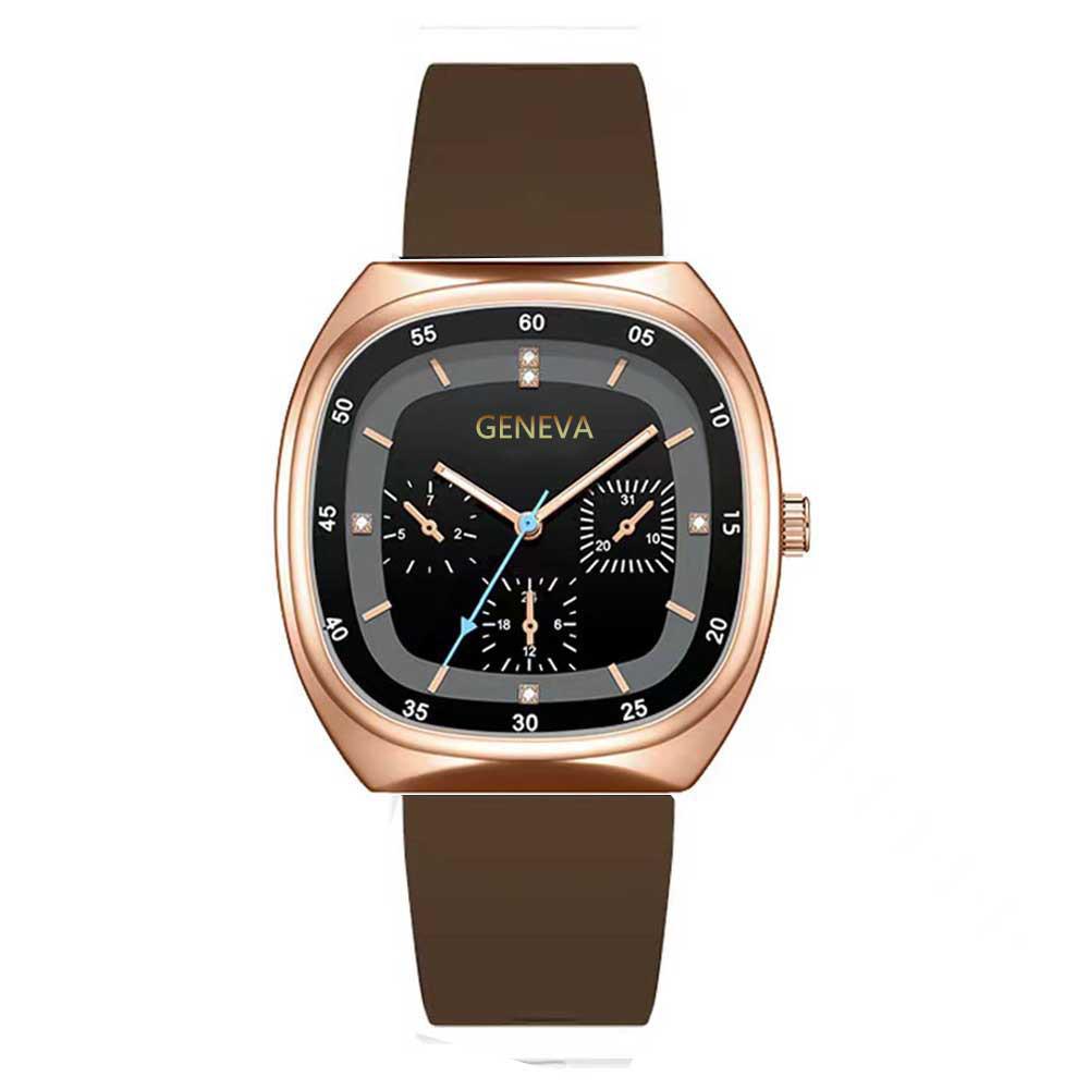 "Versatile Green Square Quartz Watch - Fashionable Digital Luminous Design for Couples"