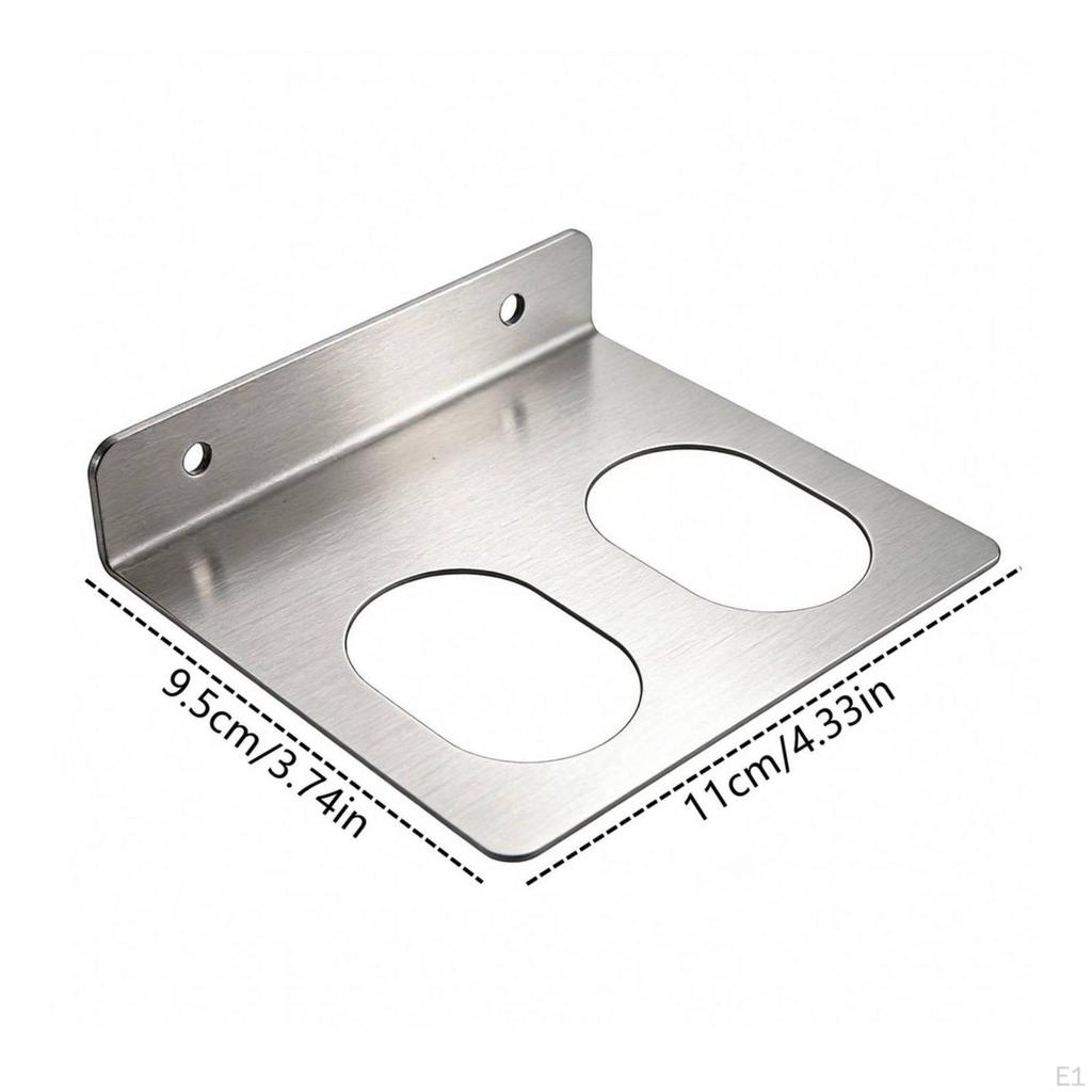Wall Mounted Holder Brushed Finish Stainless Steel Rack Space Saving Garage Tool Organizer
