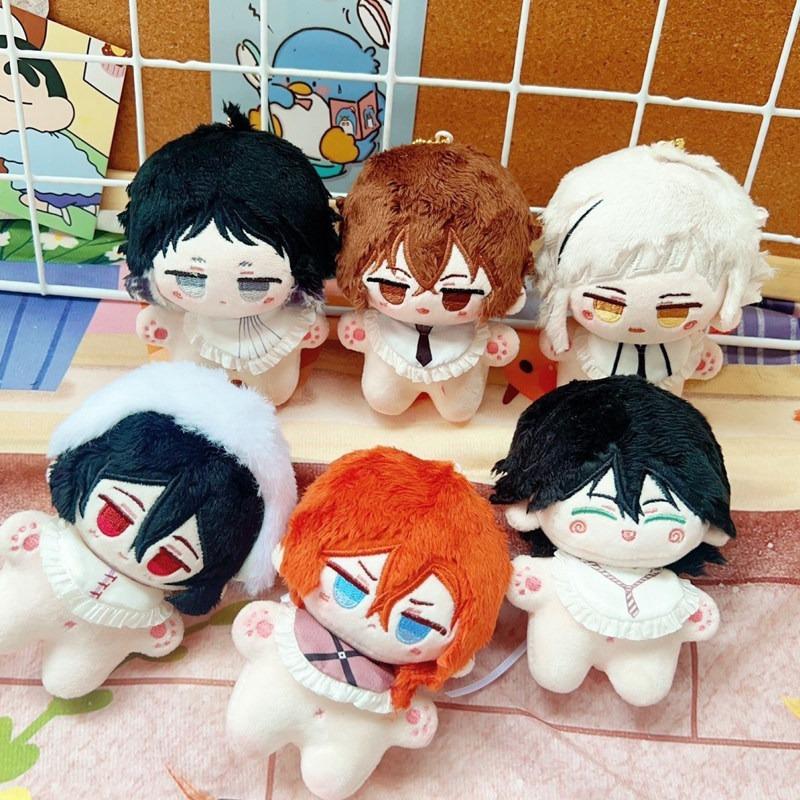 Bungo Stray Dogs Plush Set Dazai Chuuya Atsushi Akutagawa Mini Cotton Doll Anime Character Keychain Pendant Fans Birthday Gift