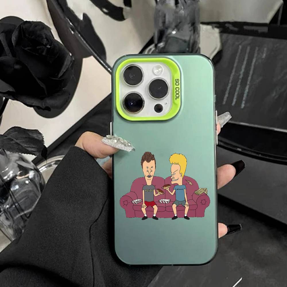 Cartoon B-Beavis And Butt-Head Phone Case For iPhone 17,16,15,14,13,12,Pro MAX White Matte Shockproof Cover