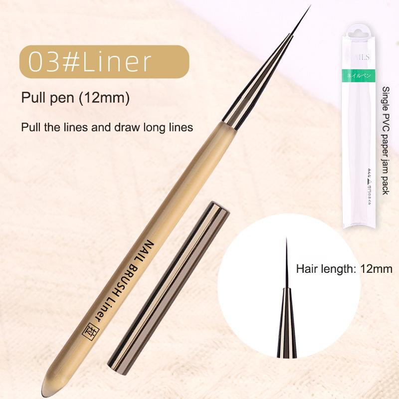 UV Gel Nail Art Brush Acrylic Drawing Painting French Line/Flower Pen Nails Tip Gradient Build Light Therapy Manicure Brush