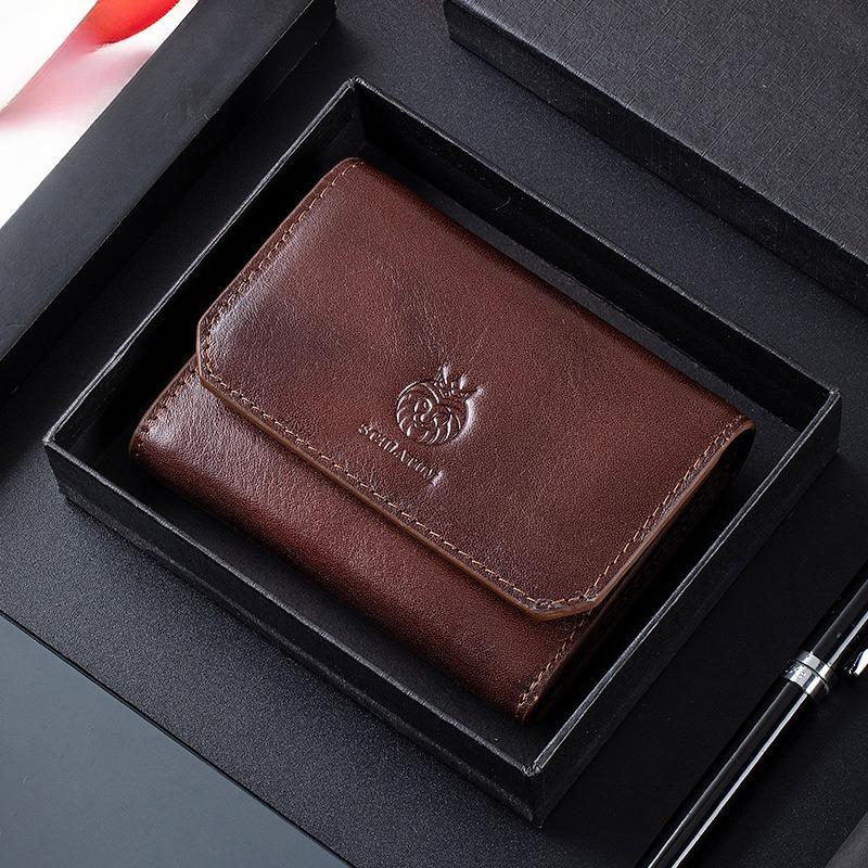 Anti-theft, 30% Off Wallet for Men, Short Genuine Leather Bag, Retro Men's Wallet
