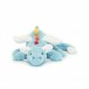Peluche Soffice Drago Azzurro Cielo Giocattolo di Peluche da JC, Bambola Drago con Spine Colorate e Ali Bianche per Regalo di Compleanno per Bambino
