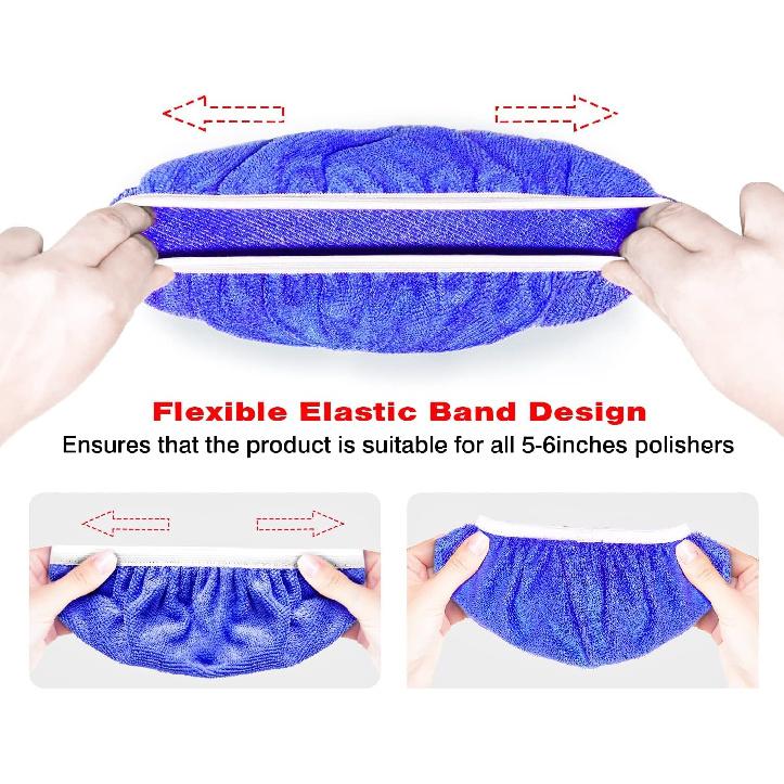 5 to 6 Inch Car Polisher Pad Bonnet, 15Pcs Car Polishing Bonnet Buffing Pads, 10*Microfiber+5*Woollen