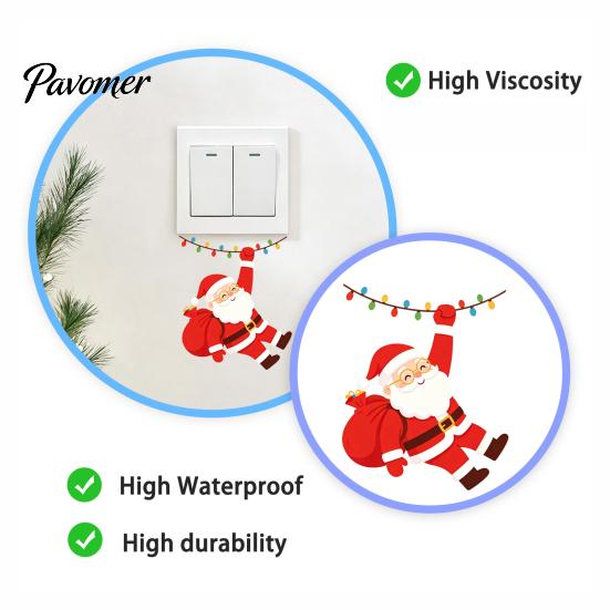 Decorative Outlet Cover Stickers Santa Claus On Swing Switch Sticker, PVC Wall Decal, Removable Skins Self-adhesive Light for Bedrooms And Living