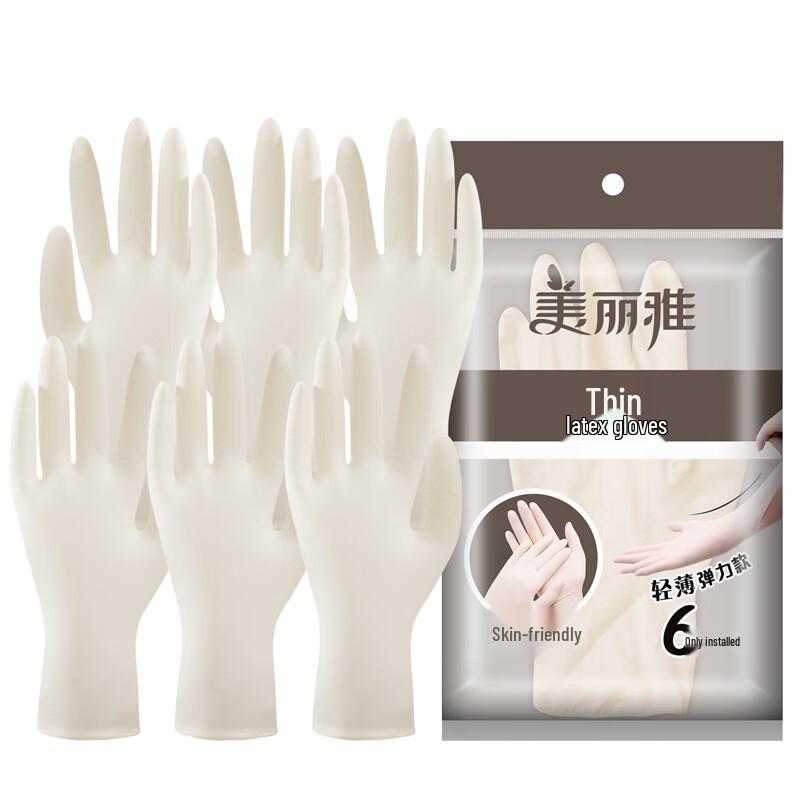 Meiliya Thin Disposable Latex Cleaning Gloves, 2-Pack