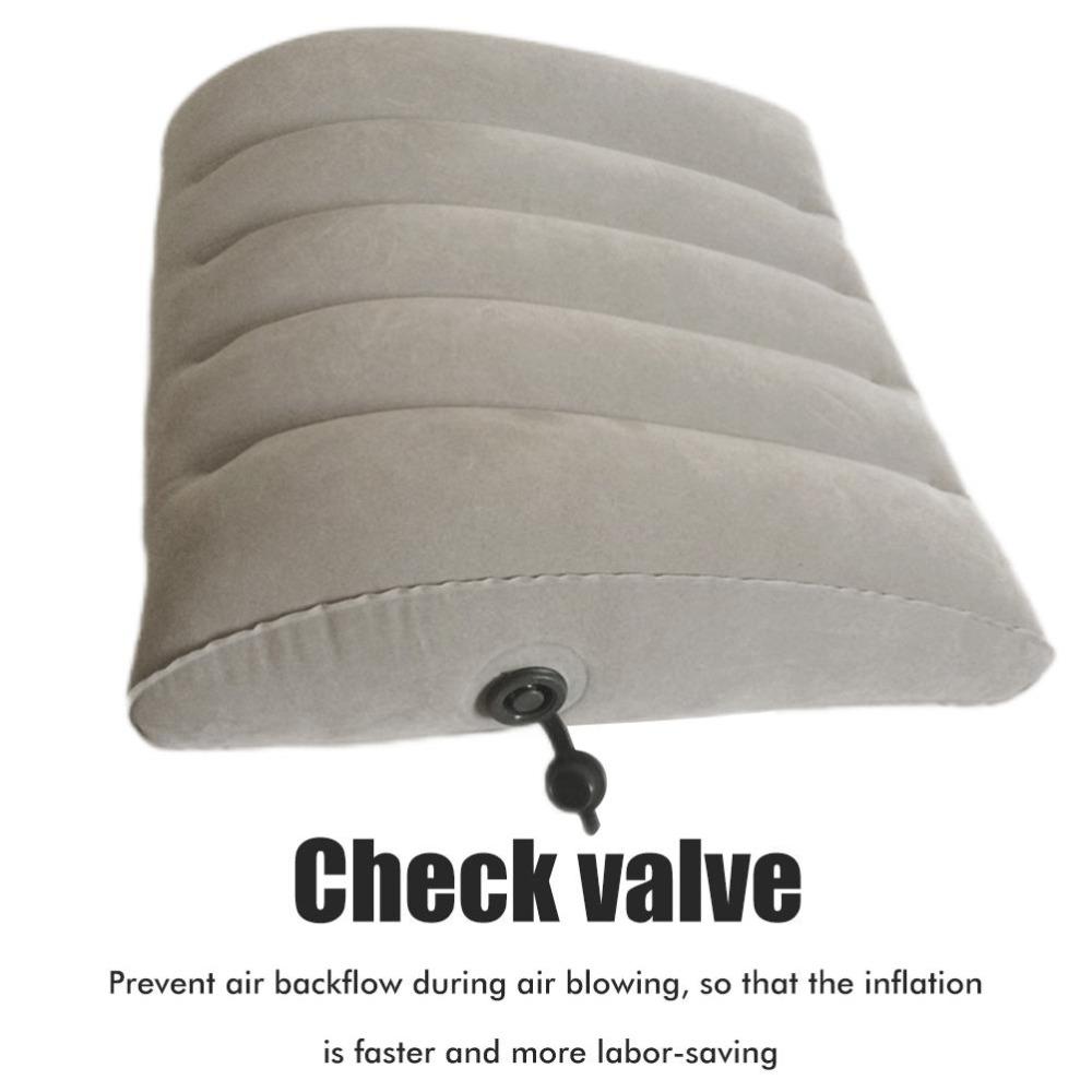 PVC Flocking Inflatable Lumbar Support Pillow Lightweight Adjustable Chair Back Pillow  Travel Use
