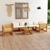 VidaXL Garden Lounge Set 7 Pcs with Cushion Patio Furniture Garden Furniture Outdoor Furniture Patio Furniture Cream 3057660