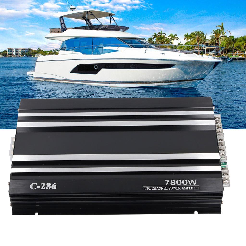 Power Amplifier Car Stereo Amplifier 7800W  12V 4 Channels Improve Sound Quality Class  Aluminum Alloy for Truck for UTV