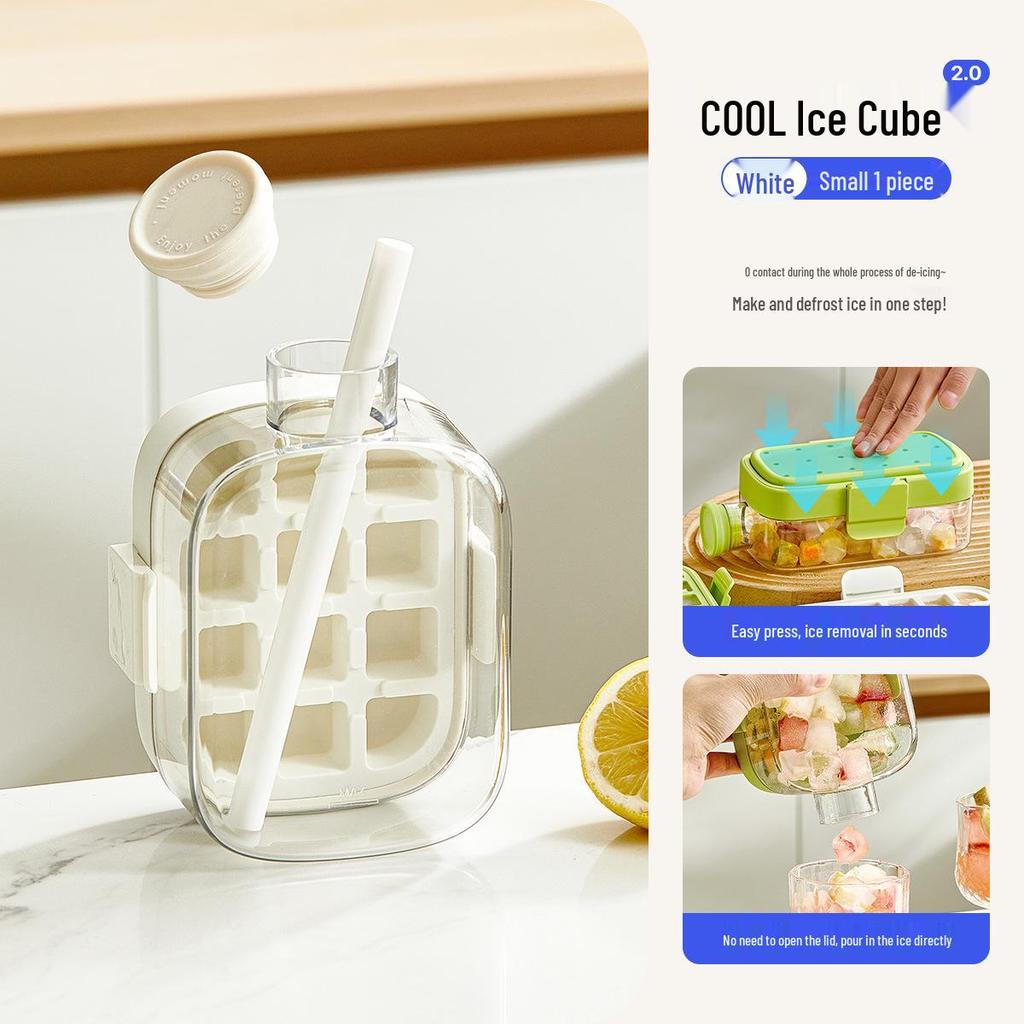 Trendy Ice Cube Tray: Zero-Contact Removal, Outdoor Straw Cup & Fitness Curling Pot
