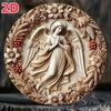 Vintage Christmas Wreath Angel Embossed Tin Sign Retro Metal Poster Wall Art Home Cafe Decor