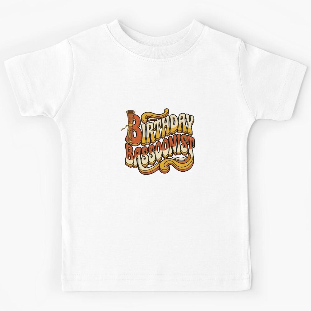 Retro 70s Groovy Birthday Bassoonist Text Kids T-Shirt 120