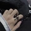 6pcs/Set Goth Halloween Ring Set Korean Style Skeleton Skull Rings Set Hip Hop Skeleton Rings  Women