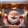 Christmas decoration background: Happy Santa Claus outdoor shooting decoration background banner