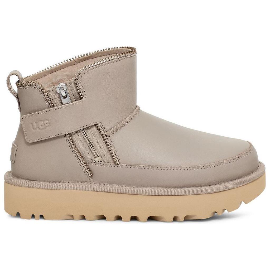 UGG Botine scurte de zăpadă cu vârf rotund și talpă groasă pentru femei, culoare rocă vulcanică 1164690-PMC