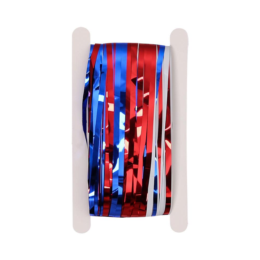 Vibrant White Red And Blue Independence Day Rain Curtain For Festive Decorations Party