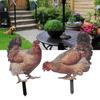 2pcs Hen Garden Stake Ornament Acrylic Stereoscopic Simulation Colorful Outdoor Chicken Ground Plug