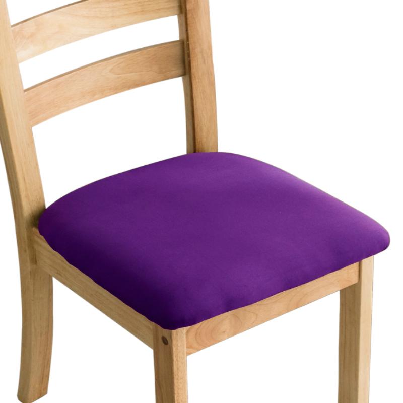 

Высокий Мягкий Спандекс Обеденный Зал Мягкая Обивка Однотонный Чехол на Сиденье Стула Съемные Накидки со Стираемым Защитным Чехлом для Мебели