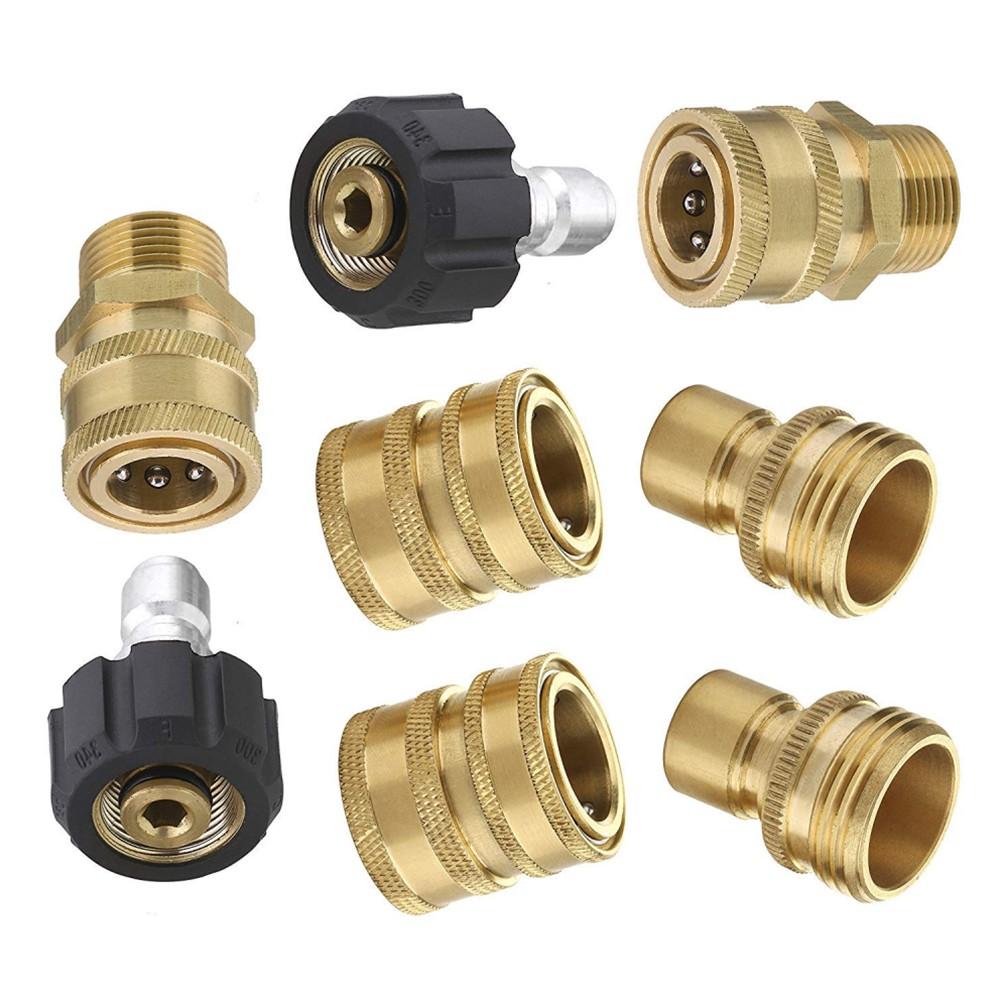8PCS Pressure Washer Adapter Set Quick Connect Fitting For Power Washer Hose