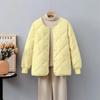 2024 Autumn & Winter Women's Hong Kong Style Short Down Jacket - Diamond Pattern, Lightweight & Loose Fit