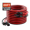 20FT Solar Panel Extension Wire with Female & Male Connectors 10AWG 1 Pair