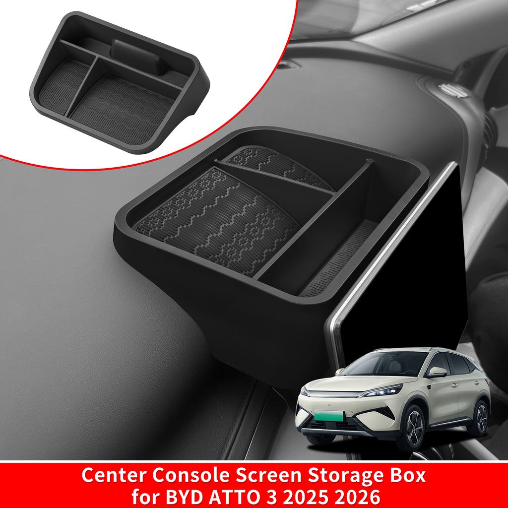 for BYD ATTO3 ATTO 3 YUAN PLUS 2025 2026 Car Dashboard Storage Tray Display Screen Rear Storage Box Tray Organizer Accessories