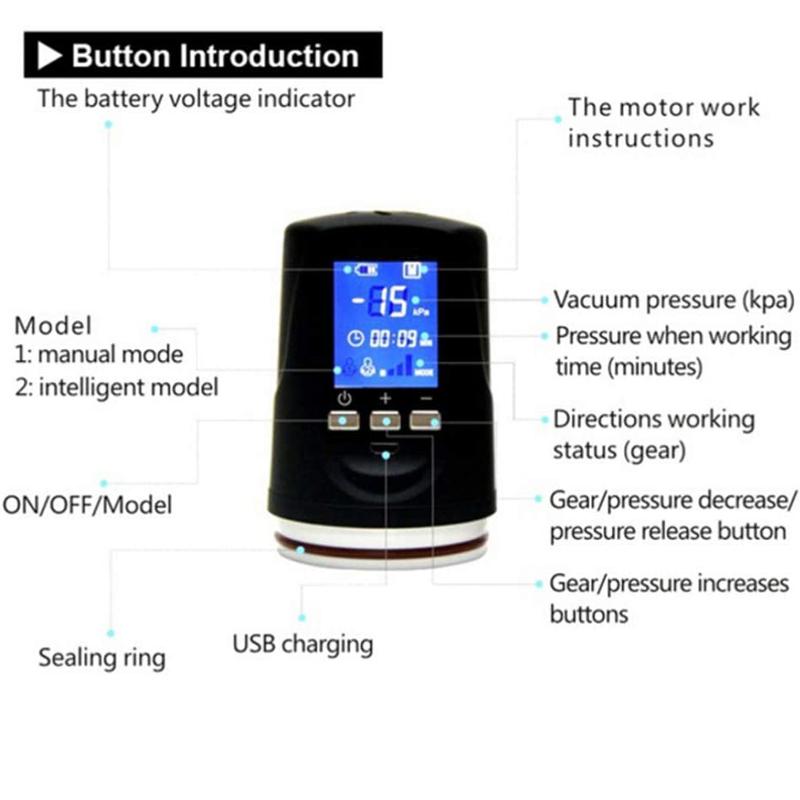 HESEKS Pompe à pénis automatique Pompe à vide Érection Électrique Masturbation masculine Agrandissement du pénis Extenseur Agrandisseur masculin Sexe