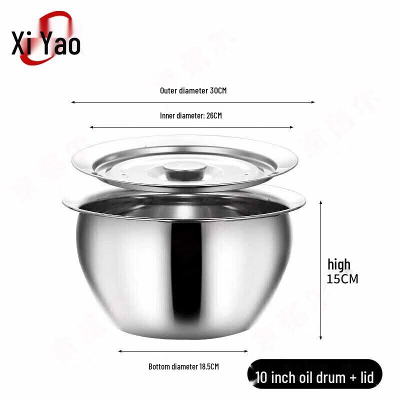 Thickened Stainless Steel Oil Basin with Lid