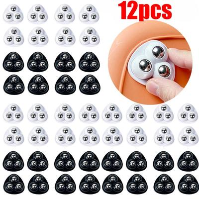 12PCS Self-Adhesive Universal Pulley Rotating Wheels Mini Swivel Casters Wheel For Furniture Storage Box Roller Skate Cabinet