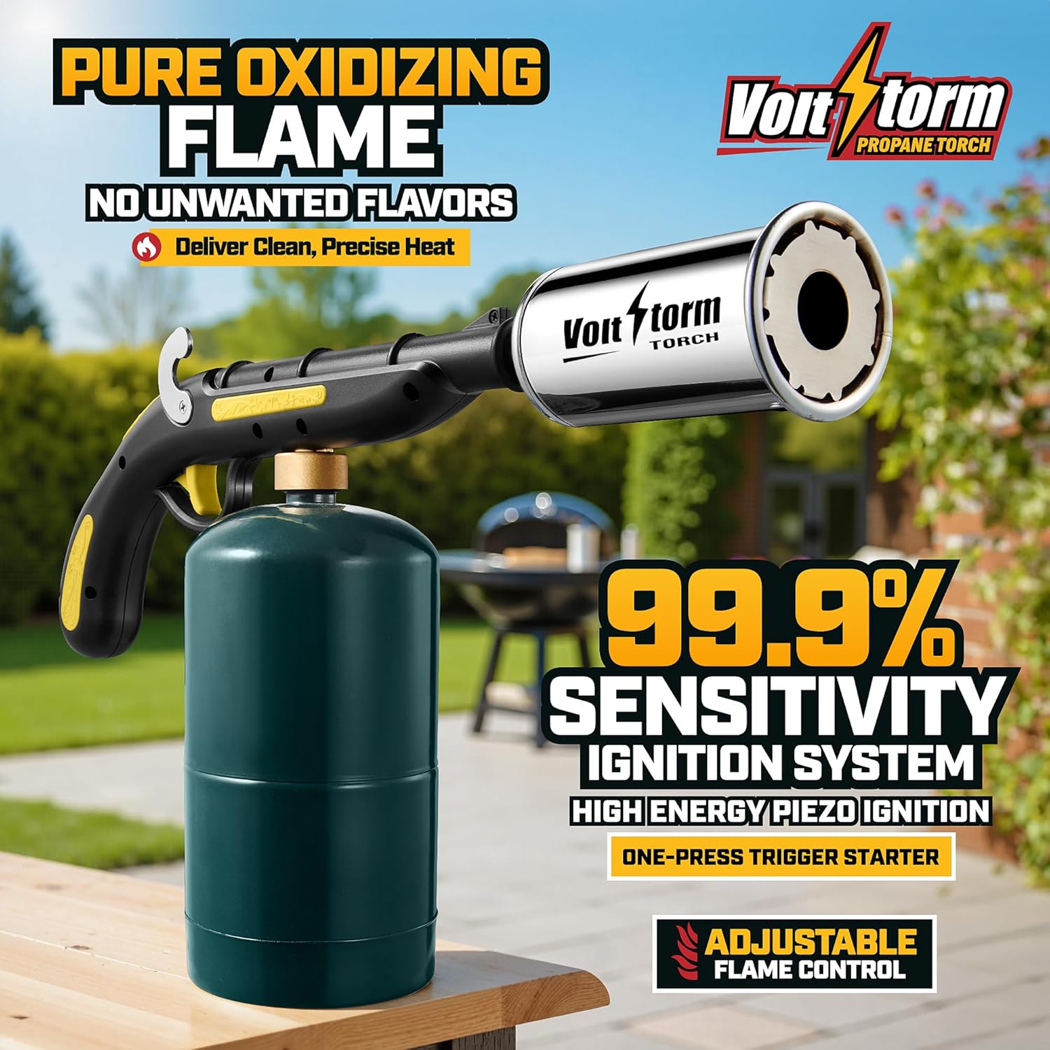 Кулинарная горелка Кухонная газовая горелка - Пистолет для гриля Пропановая горелка с улучшенной системой зажигания, Регулируемое пламя, Кулинарная горелка, Горелка для су-вида для шеф-поваров