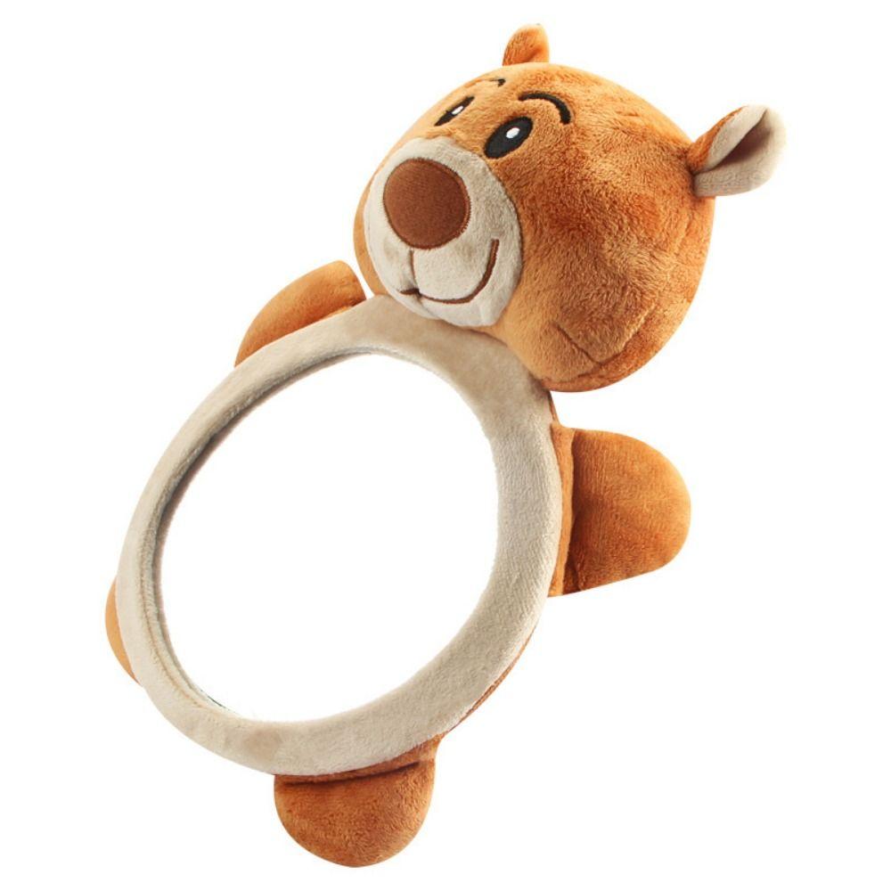 Cute Baby Rear Facing Mirrors Cartoon Plush Toy Seat Headrest Rearview Mirror  Headrest