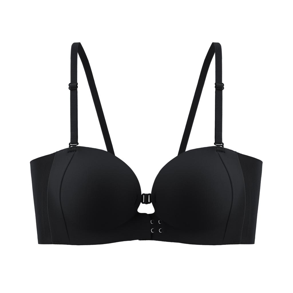 Front Buckle Strapless Non-slip Underwear Women's Small Breasts Gather To Show Great Beauty, Back Cross Belt Hanging Neck Seamless Invisible Bra Cover